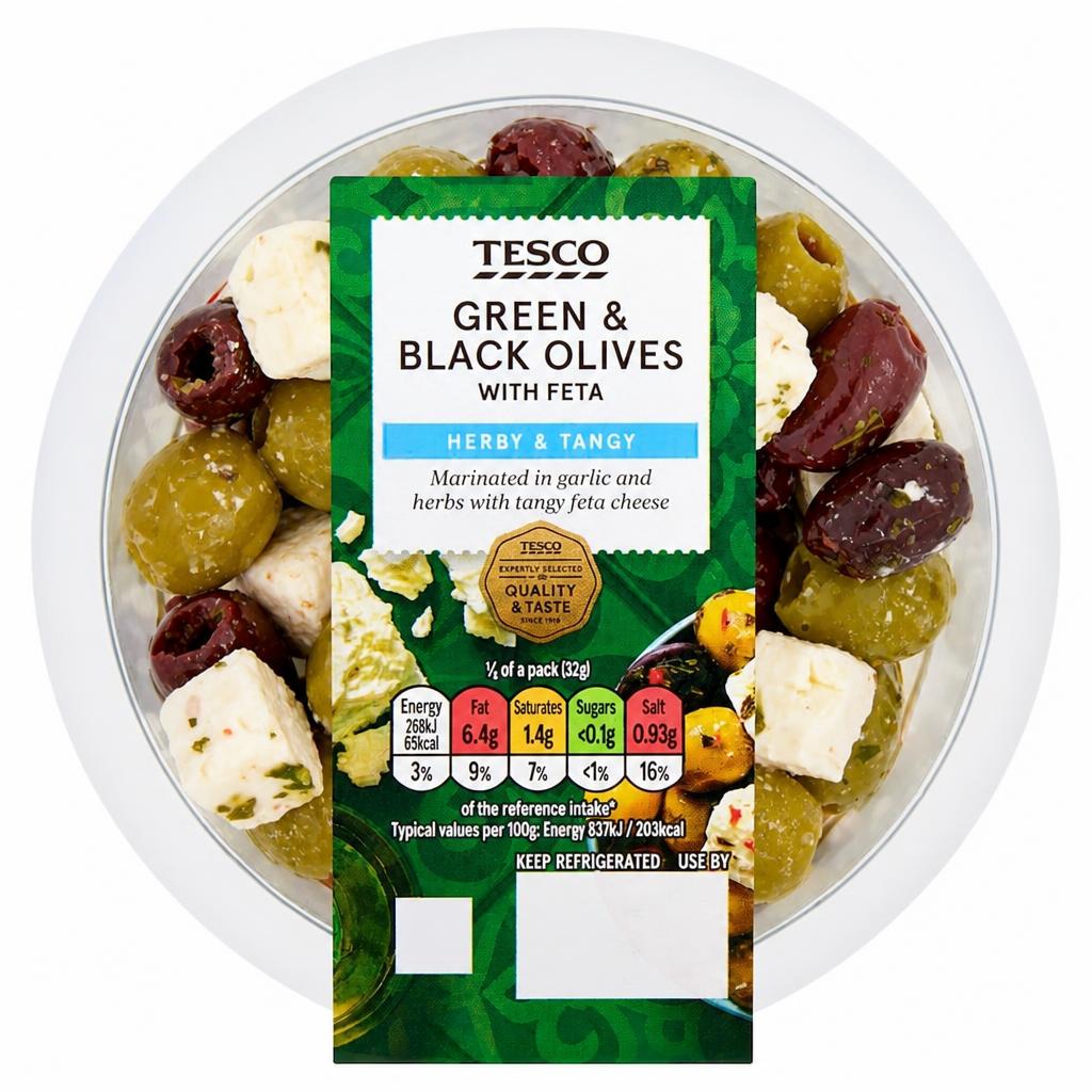 Tesco Green & Black Olives with Feta Herby & Tangy 160g