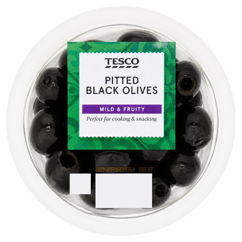 Tesco Pitted Black Olives 120g
