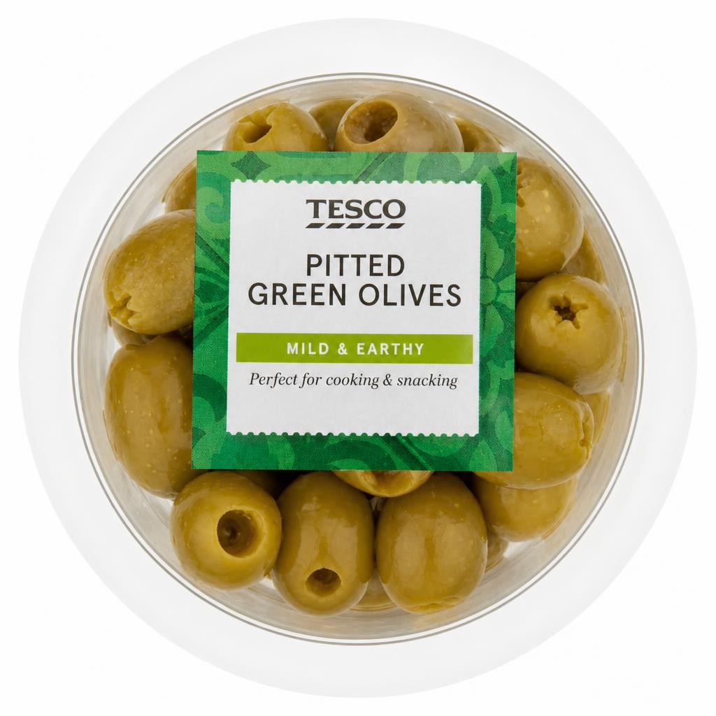 Tesco Pitted Green Olives 120g