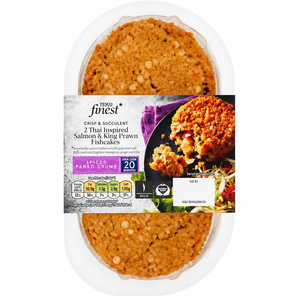 Tesco Finest 2 Thai Inspired Salmon & King Prawn Fishcake 290g