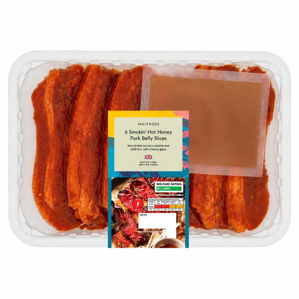 Waitrose BBQ 6 Smokin' Hot Honey Pork Belly Slices