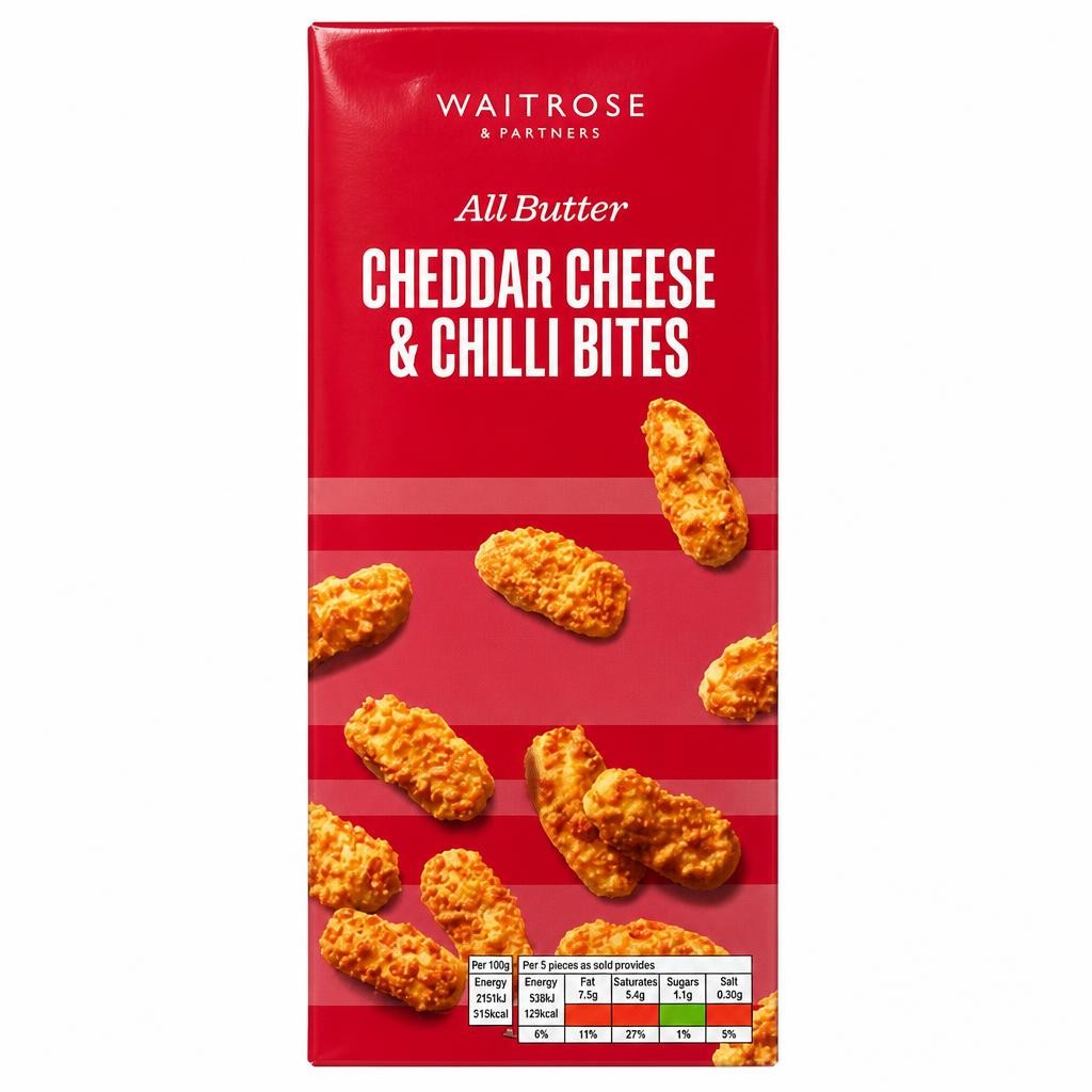 Waitrose All Butter Cheddar Cheese & Chilli Bites