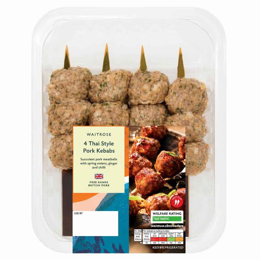 Waitrose BBQ 4 Thai Style Pork Kebabs