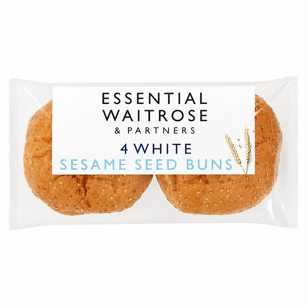 Essential 4 White Sesame Seed Buns