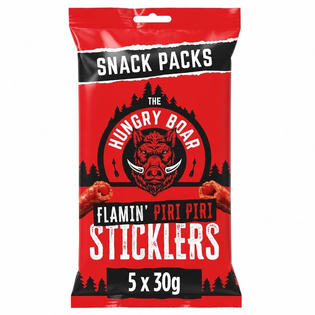 The Hungry Boar Flamin' Piri Piri Sticklers 5x30g