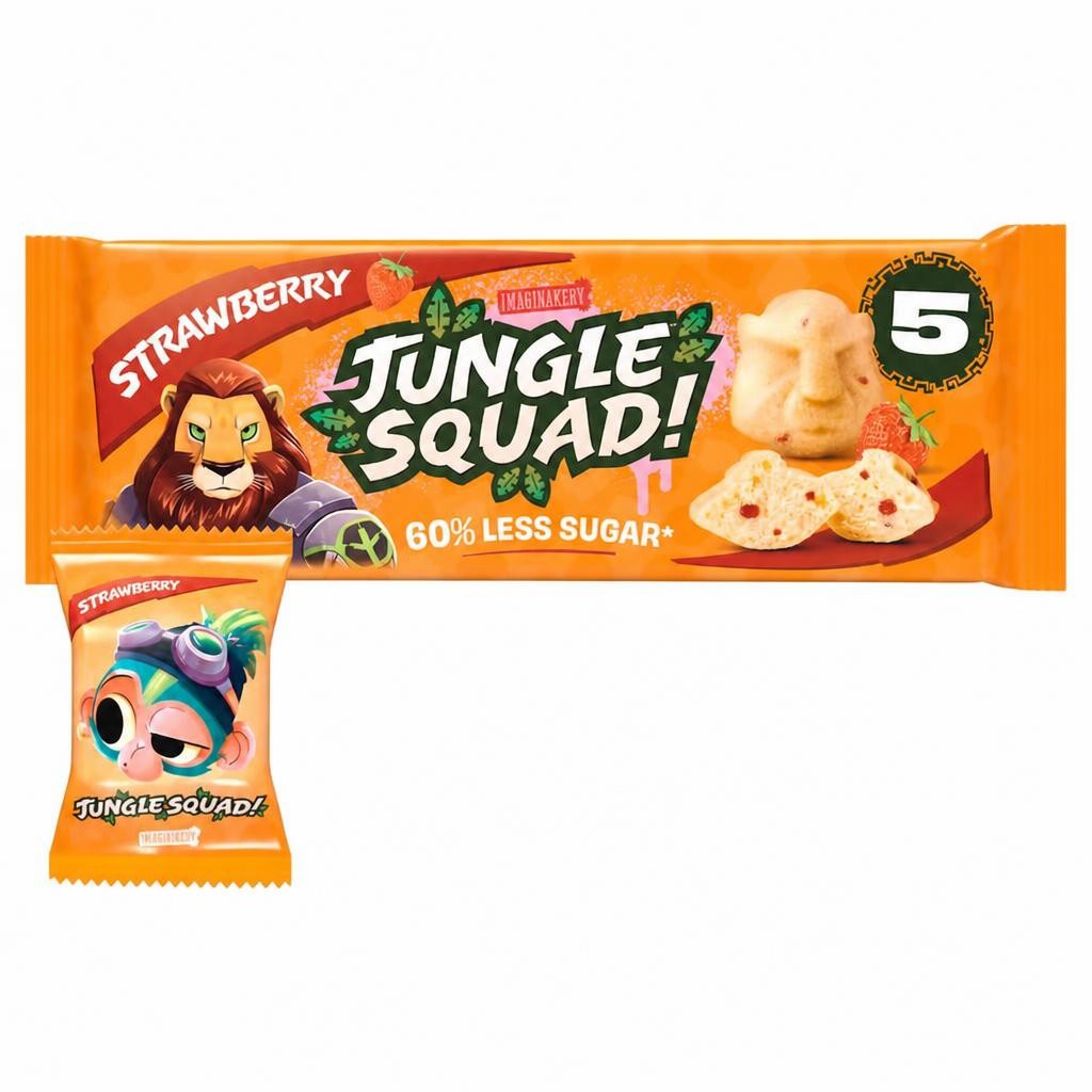 Jungle Squad Strawberry 5 lunch box cake bars