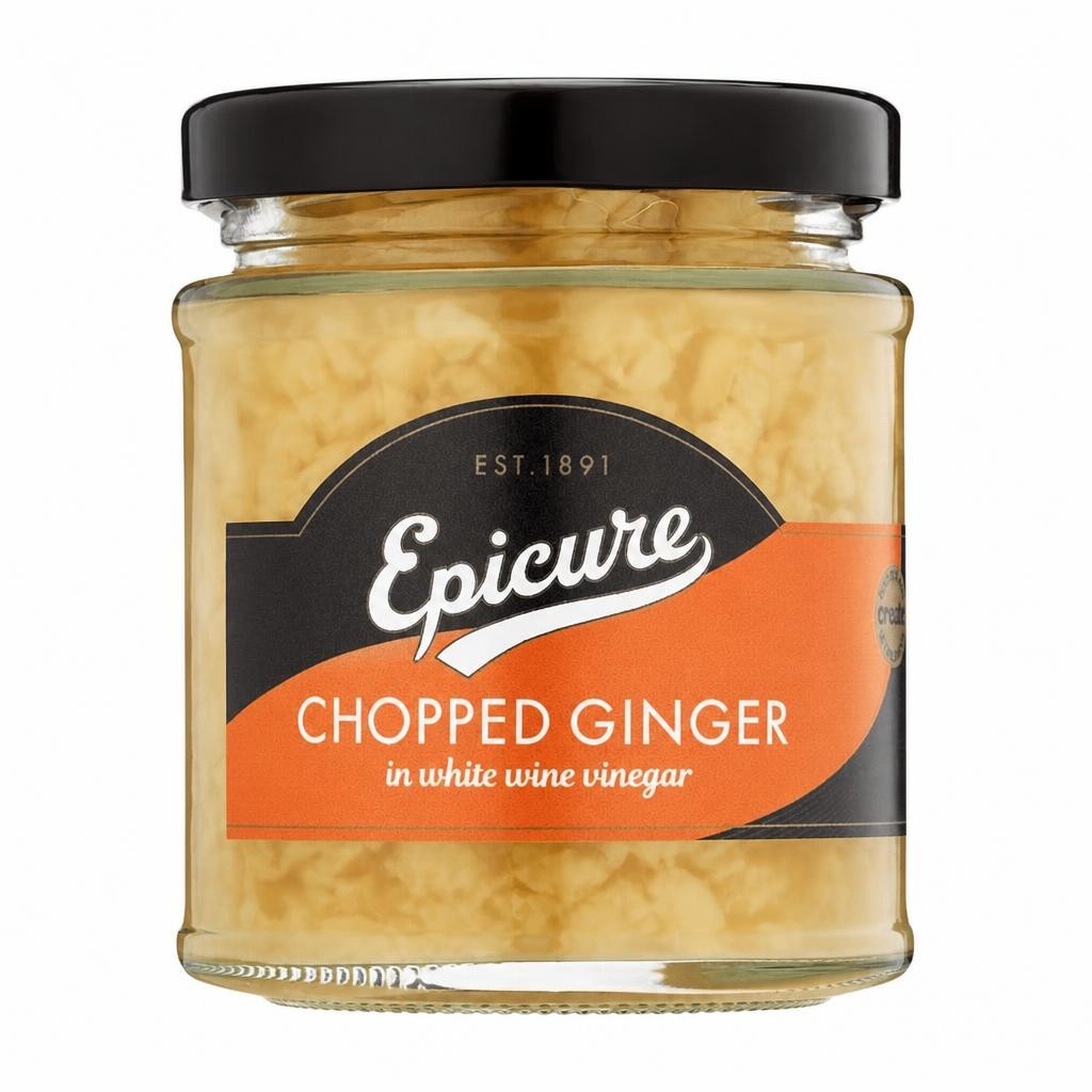 Epicure Chopped Ginger in White Wine Vinegar (180g)