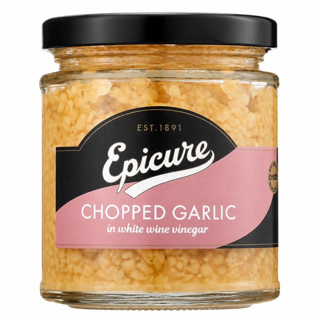 Epicure Chopped Garlic in White Wine Vinegar (180g)