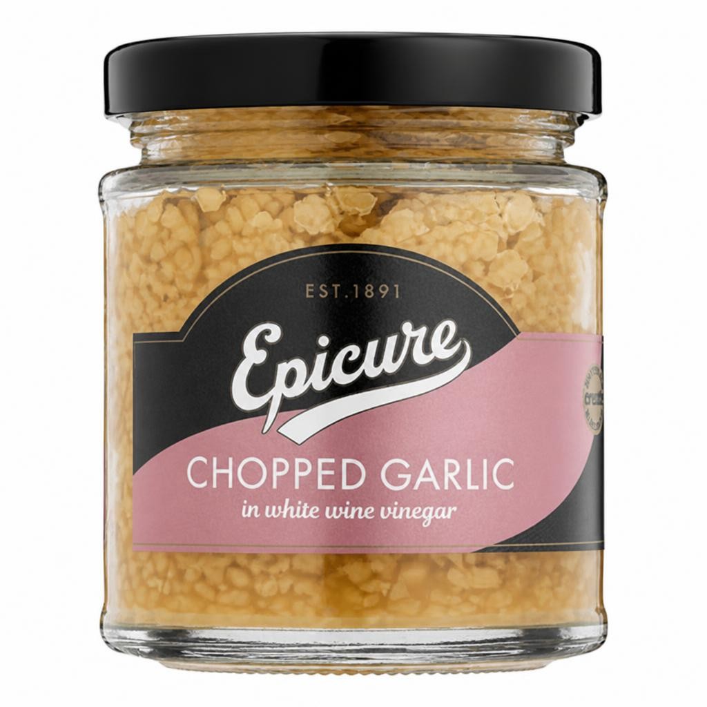 Epicure Chopped Garlic in White Wine Vinegar (180g)