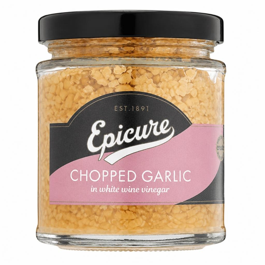 Epicure Chopped Garlic in White Wine Vinegar (180g)