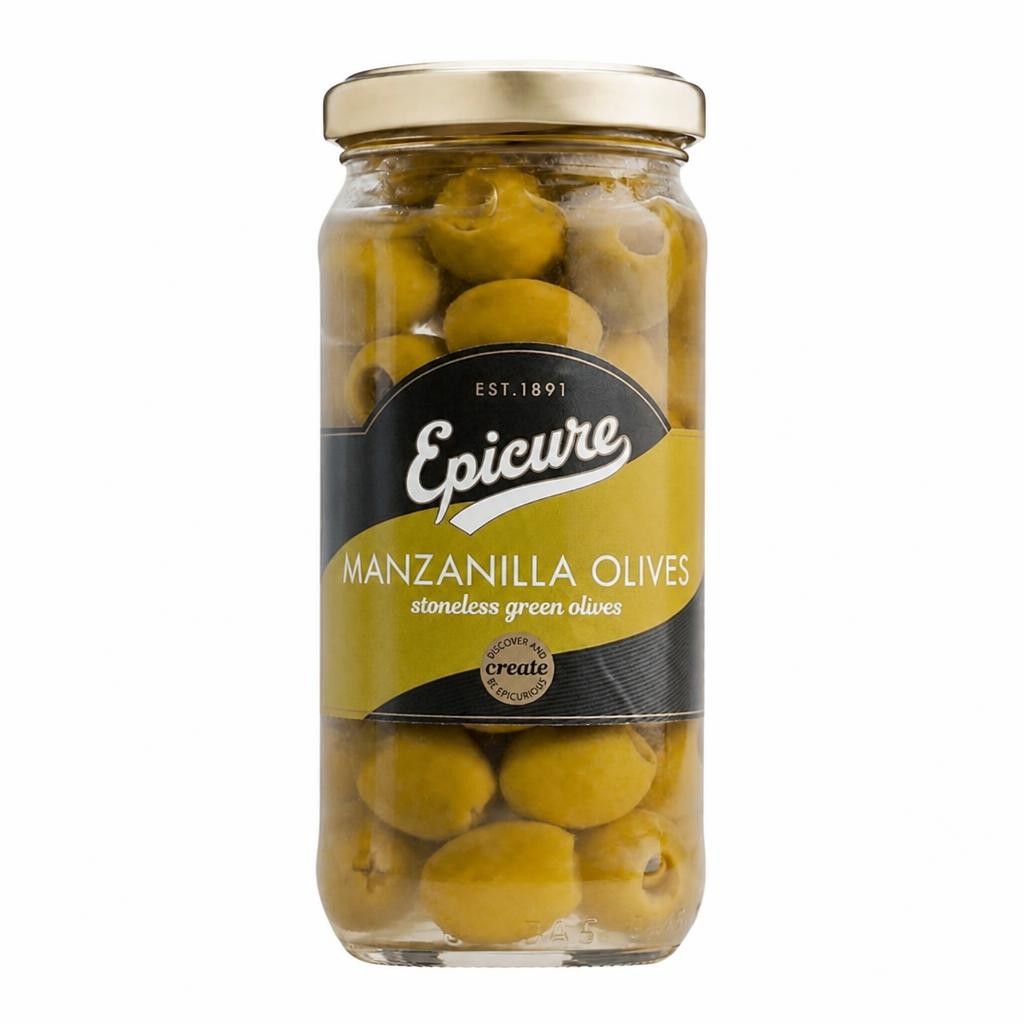 Epicure Stoneless Green Manzanilla Olives (235g)