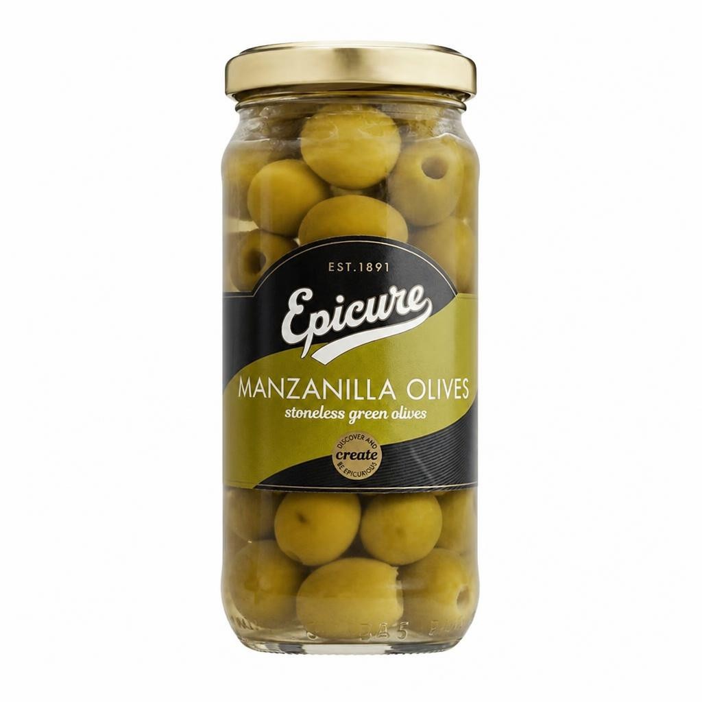 Epicure Stoneless Green Manzanilla Olives (235g)