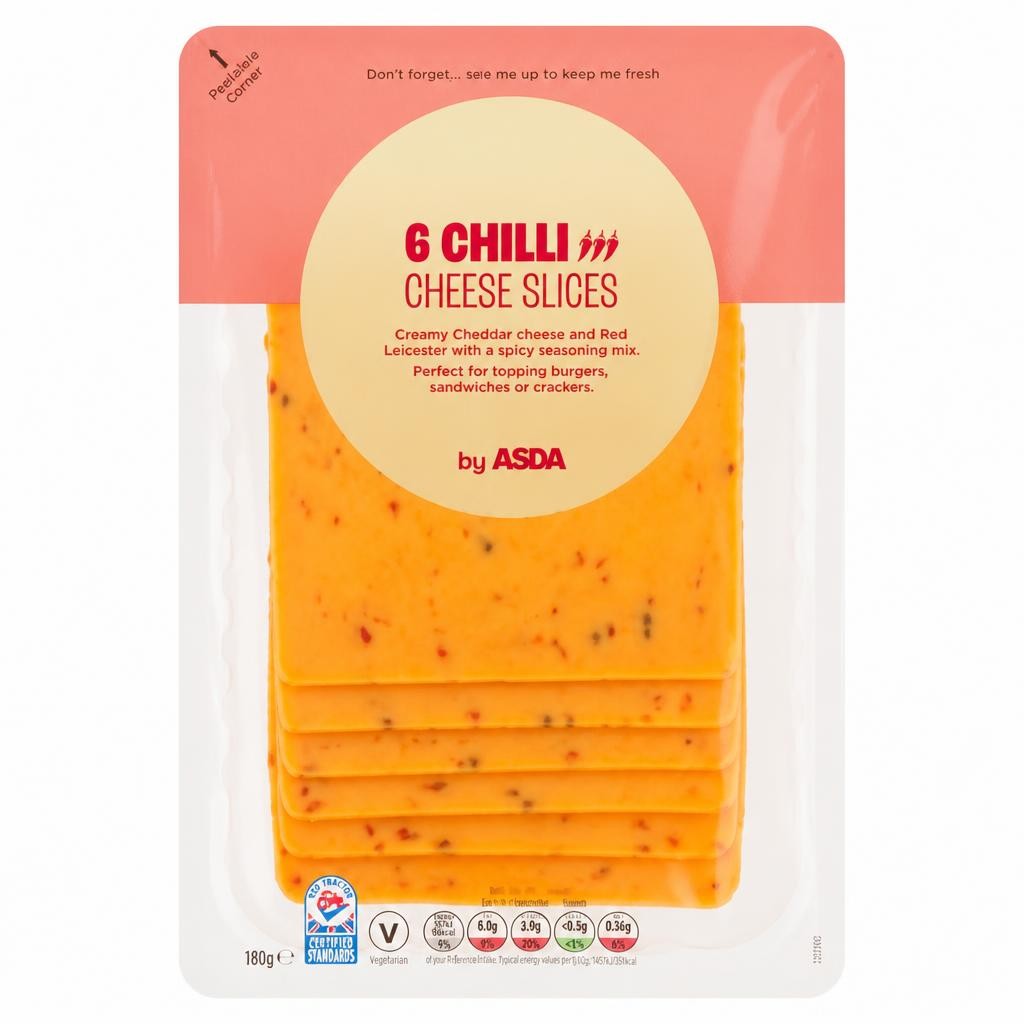 ASDA 6 Chilli Cheese Slices 180g