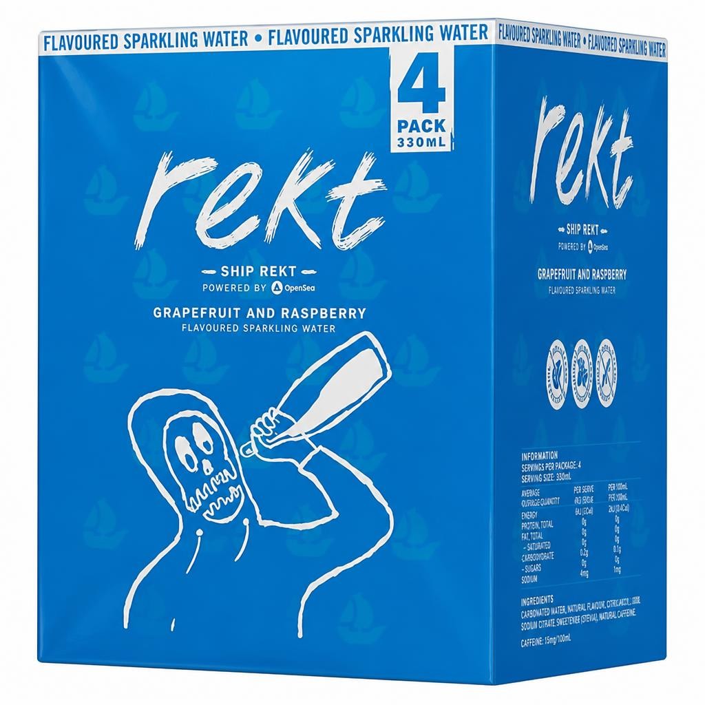 Rekt Ship Rekt Raspberry & Grapefruit Sparkling Water
