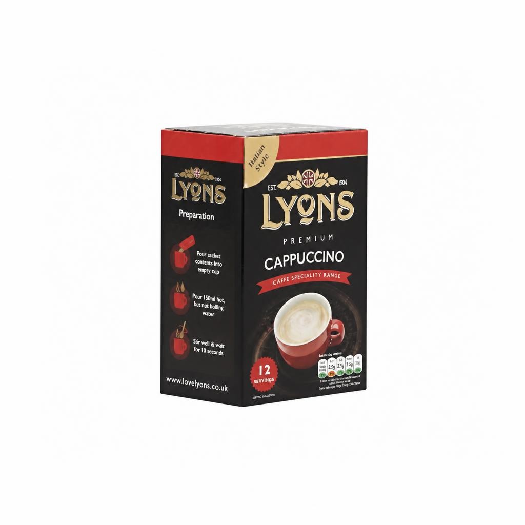 Lyons Premium Instant Cappuccino Coffee 12 Sachets 15g | Red | 1 - Cappuccino | Cappuccino | 1