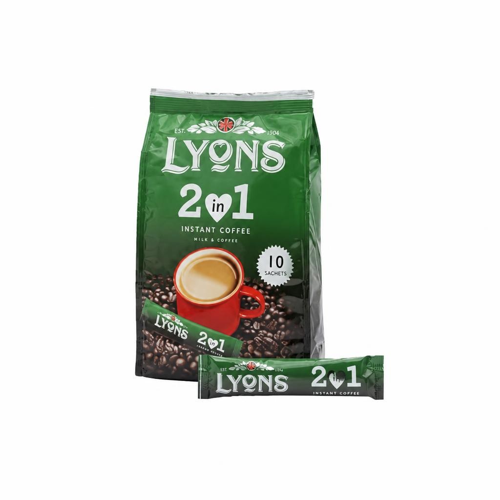 Lyons Instant Coffee 2 in 1 10 Sachets 16g | Green | 1 - Green | Coffee | 1