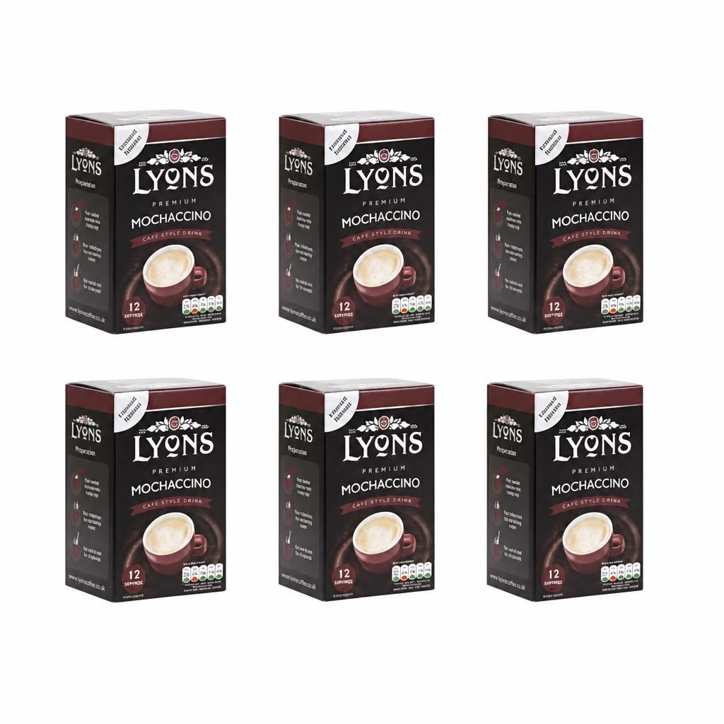 Lyons Premium Mochaccino Instant Coffee 12 Sachets | Brown | 6 - Brown | Premium Mochaccino | 6