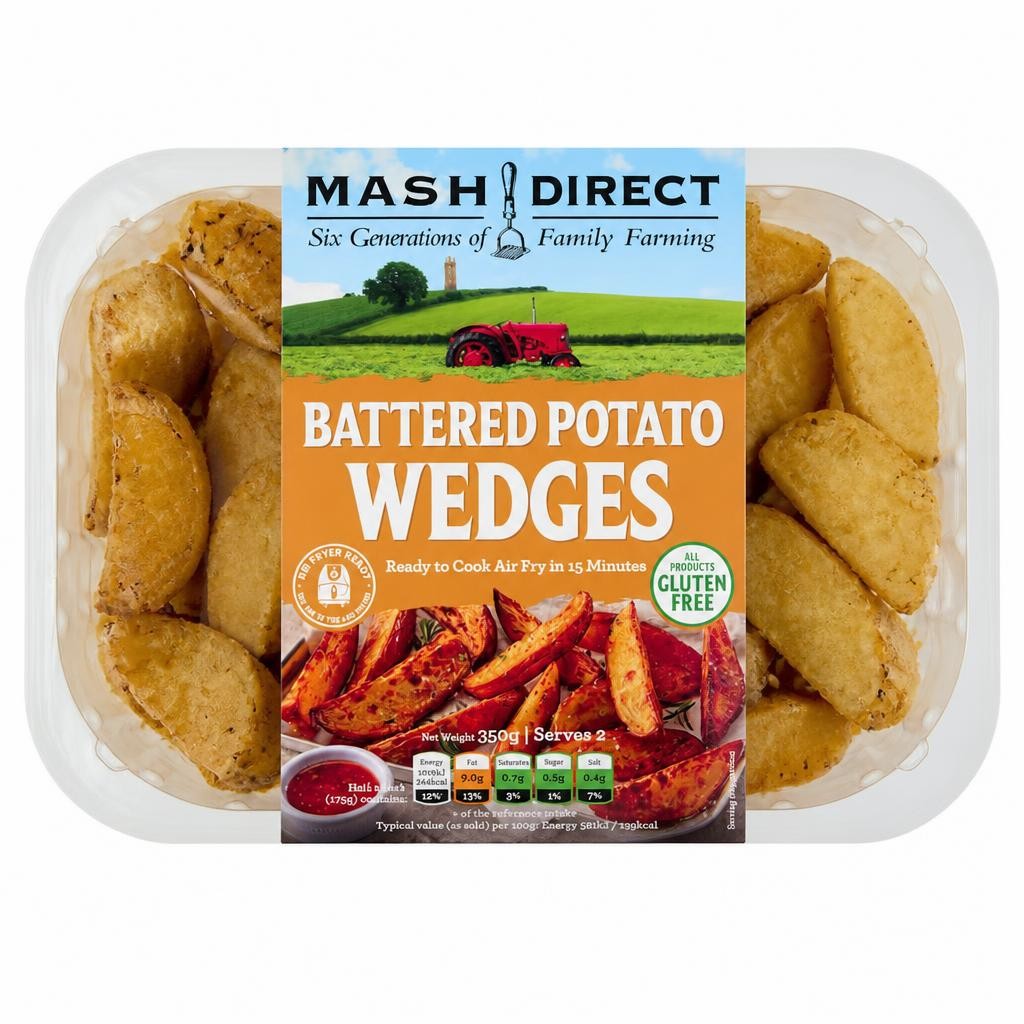 Mash Direct Battered Potato Wedges 350g