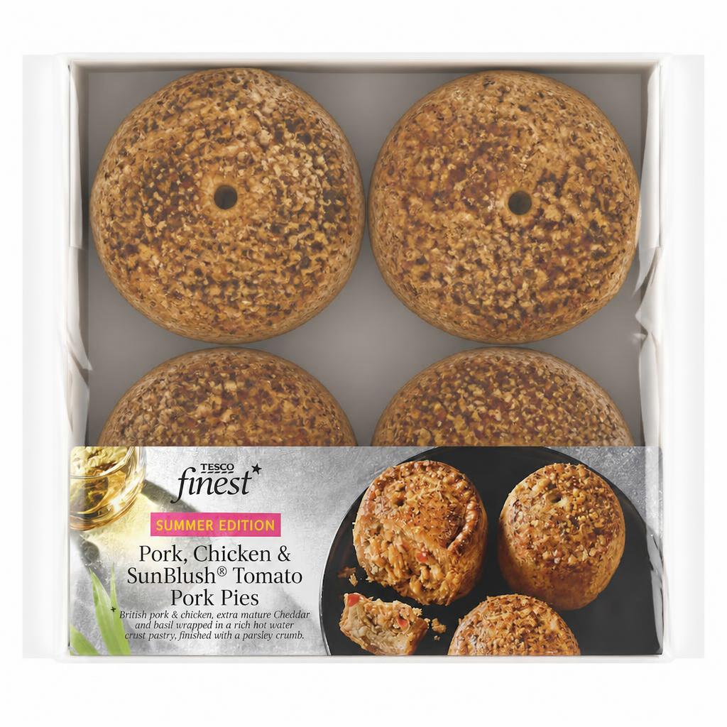 Tesco Finest Pork, Chicken & SunBlush® Tomato Pork Pies 300g