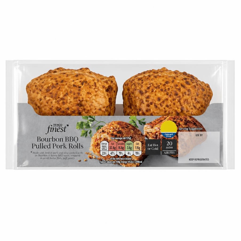 Tesco Finest Bourbon BBQ Pulled Pork Rolls 270g