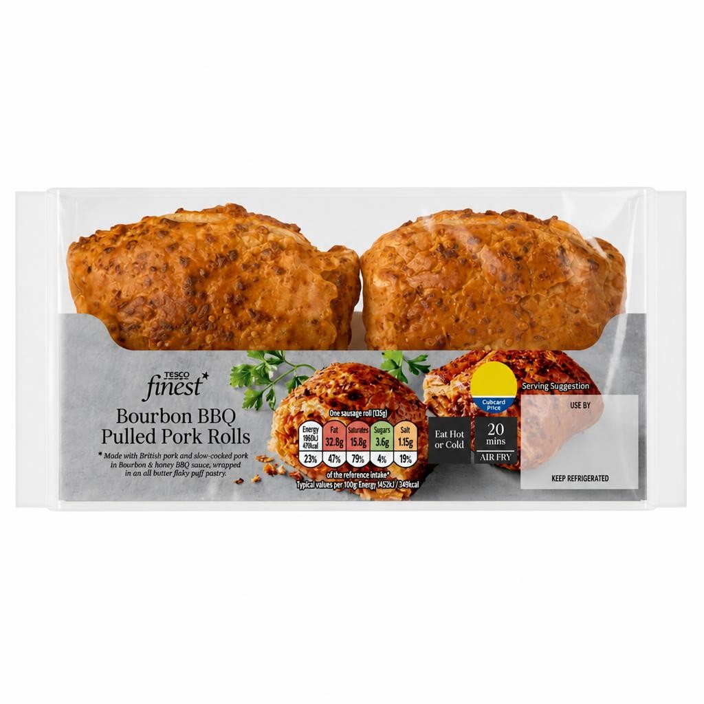 Tesco Finest Bourbon BBQ Pulled Pork Rolls 270g