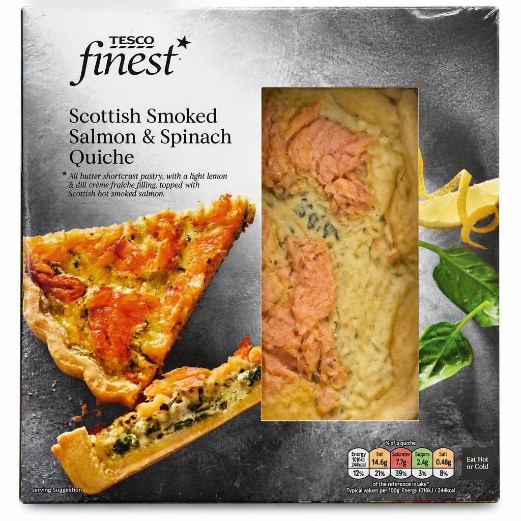 Tesco Finest Scottish Smoked Salmon and Spinach Quiche 400g