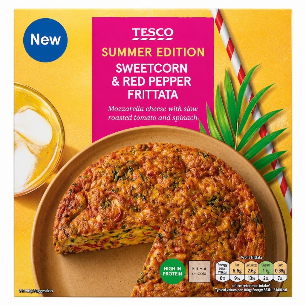 Tesco Sweetcorn, Spinach & Red Pepper Frittata 340g