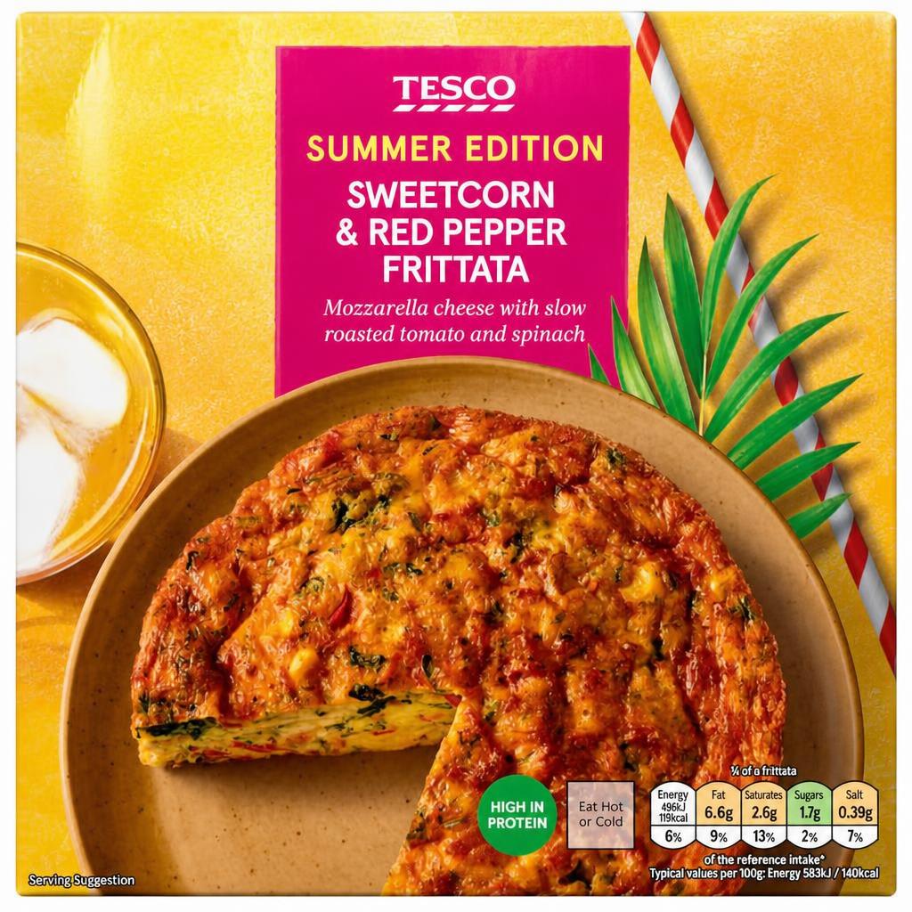 Tesco Sweetcorn, Spinach & Red Pepper Frittata 340g