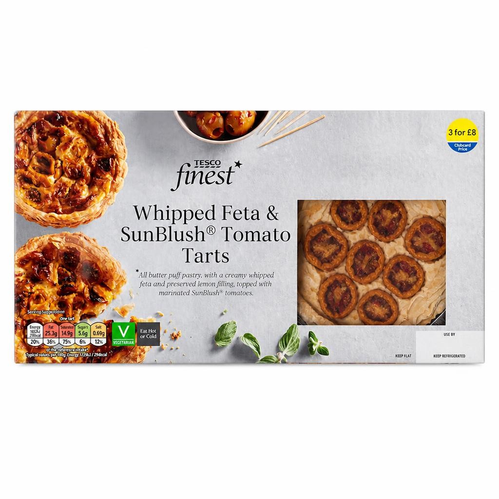 Tesco Finest Whipped Feta & Sunblush Tomato Tarts 270g