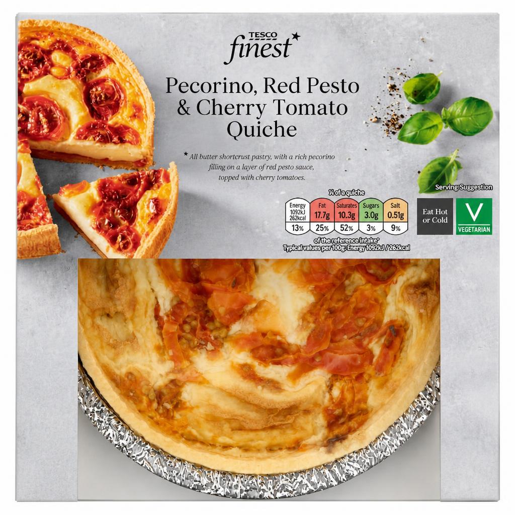Tesco Finest Pecorino,Red Pesto and Cherry Tomato Quiche 400g