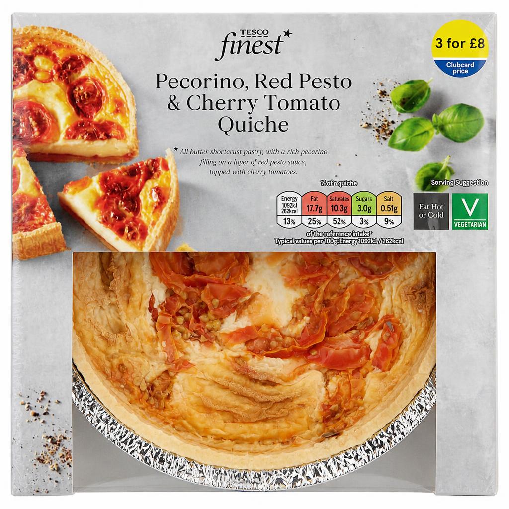 Tesco Finest Pecorino,Red Pesto and Cherry Tomato Quiche 400g
