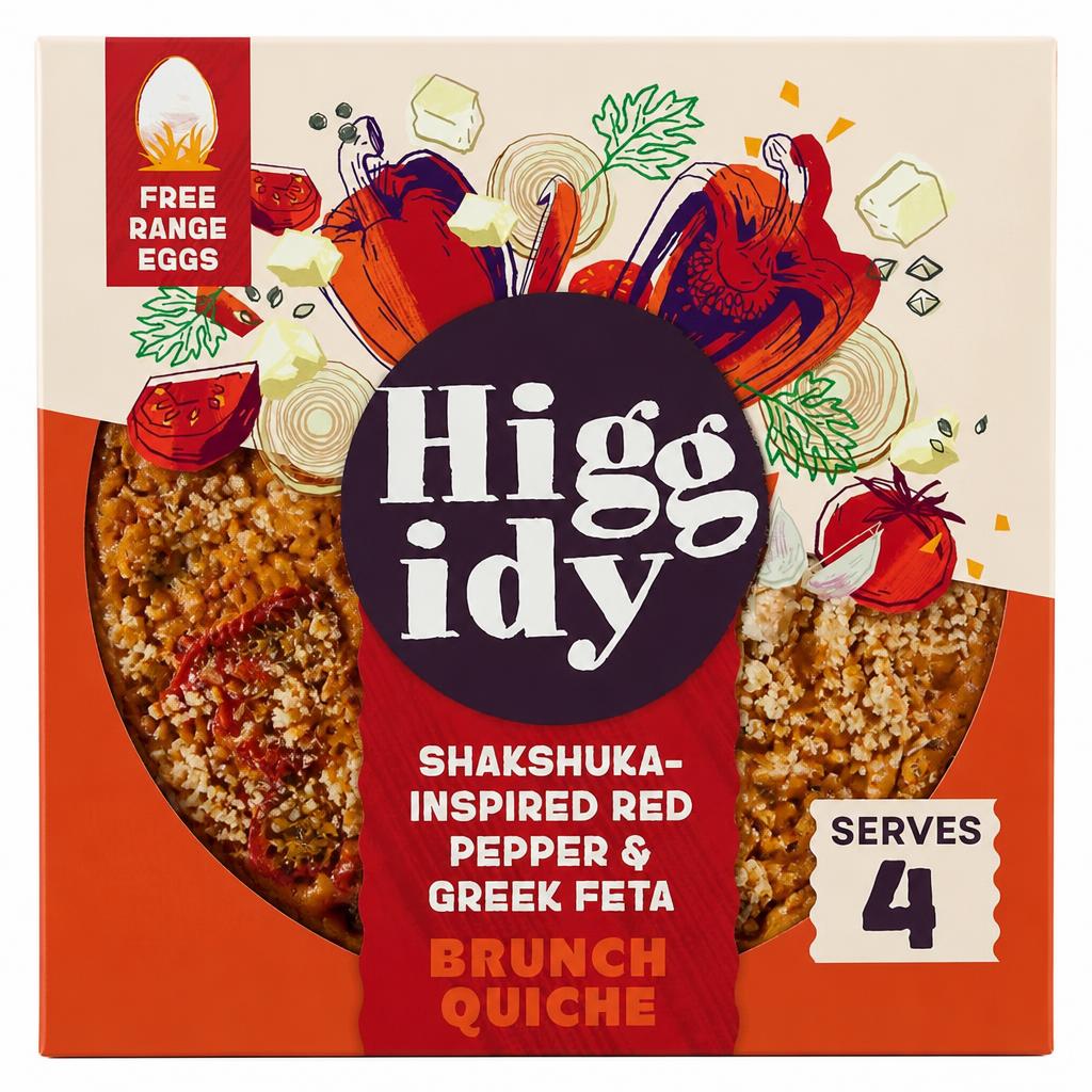 Higgidy Shakshuka Inspired Red Pepper & Greek Feta Brunch Quiche 400g