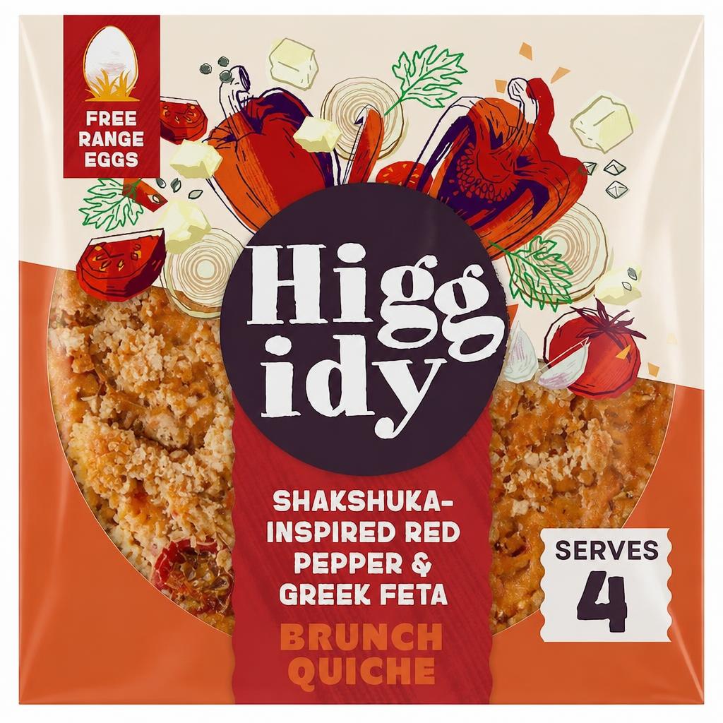 Higgidy Shakshuka Inspired Red Pepper & Greek Feta Brunch Quiche 400g