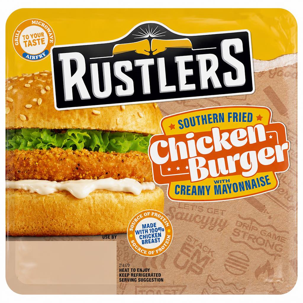Rustlers Southern Fried Chicken Burger 132g