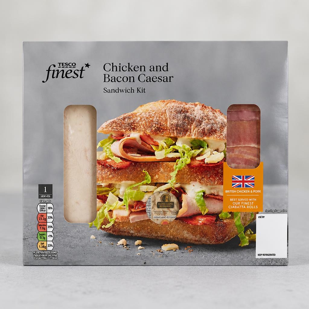Tesco Finest Chicken and Bacon Caesar Sandwich Kit 120g
