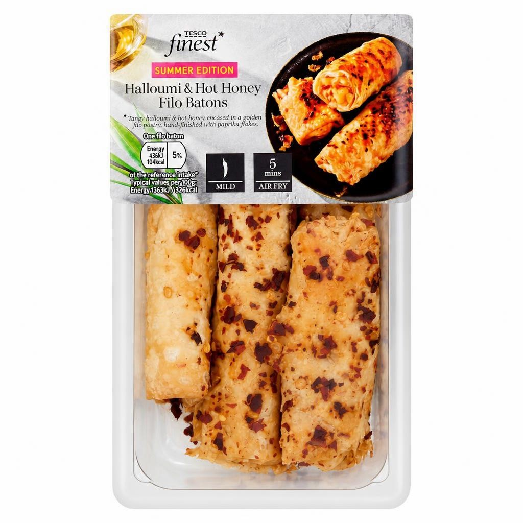 Tesco Finest Halloumi & Hot Honey Filo Batons 126G