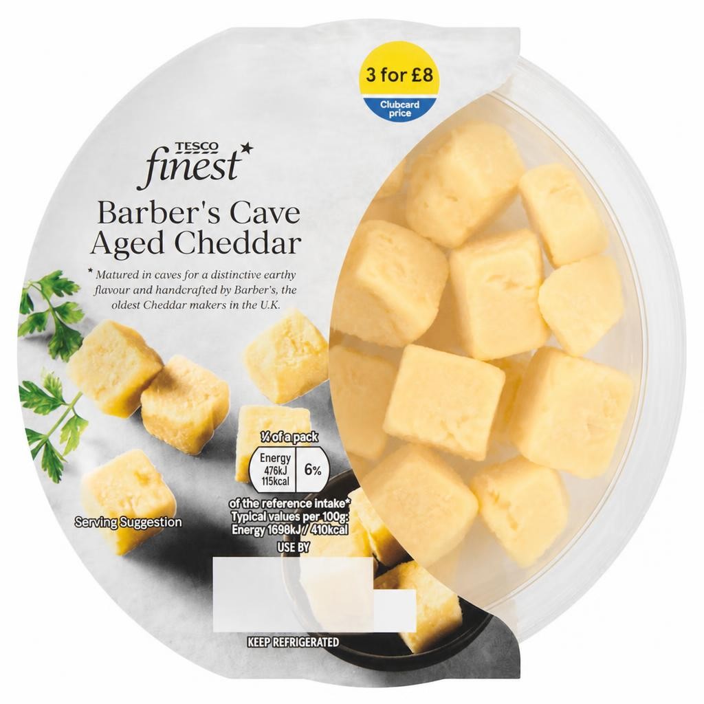 Tesco Finest Barbers Cave Aged Cheddar 110g