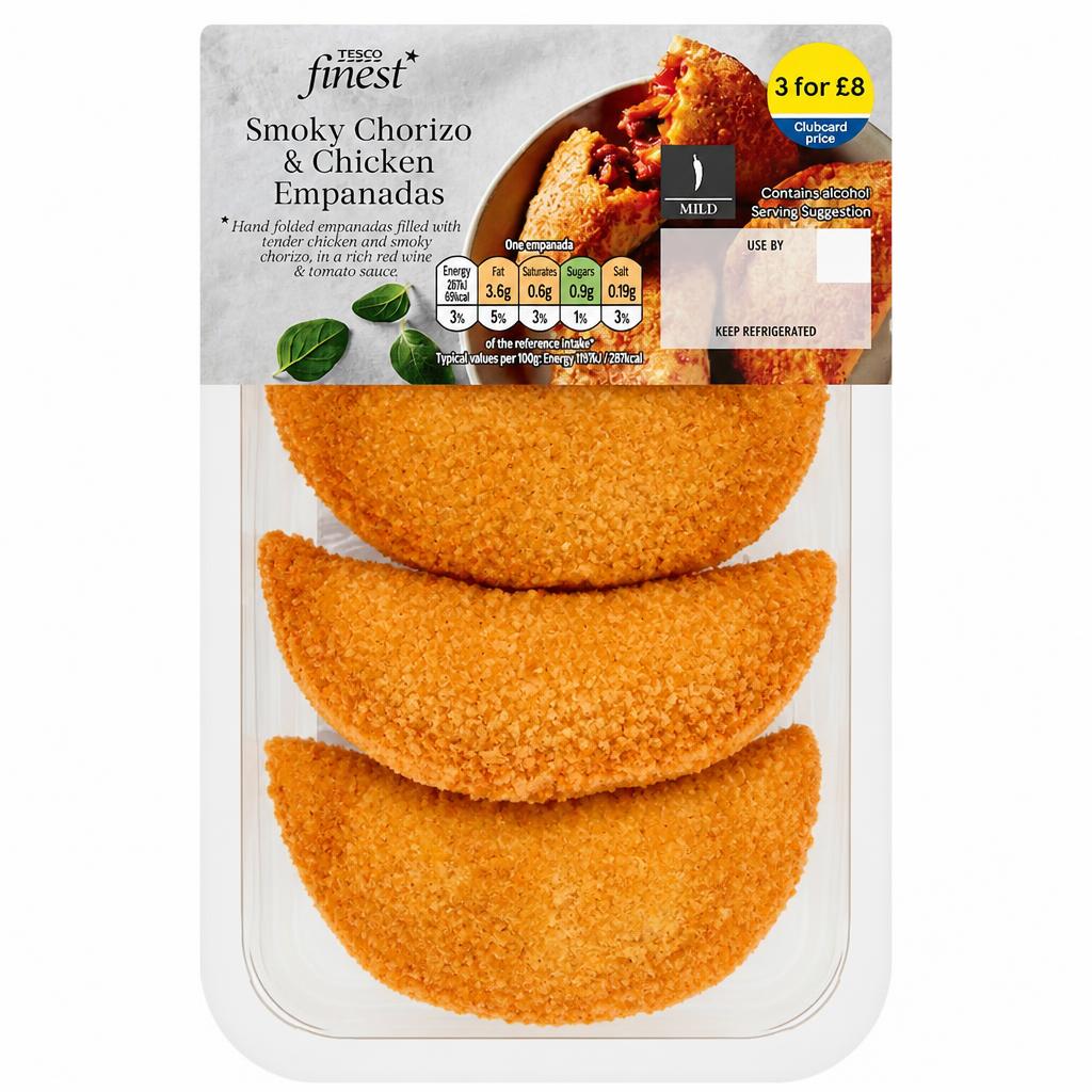 Tesco Finest Smokey Chorizo & Chicken Empanadas 108g