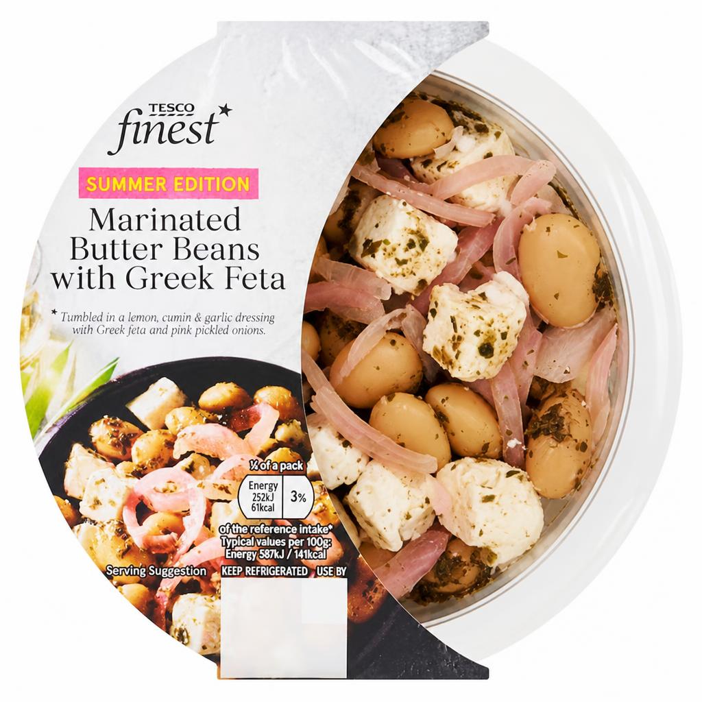 Tesco Finest Marinated Butterbeans with Greek Feta 170g