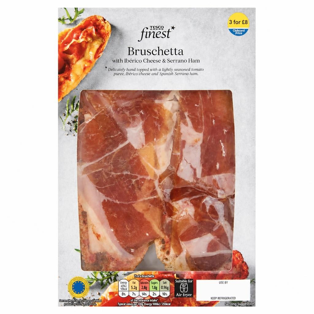 Tesco finest Bruschetta with Iberico Cheese & Serrano Ham 184g