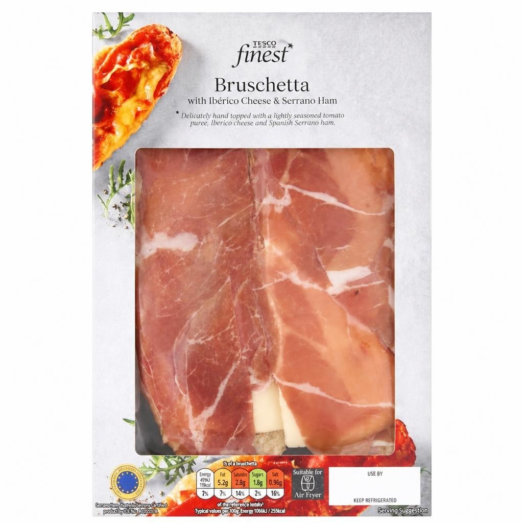 Tesco finest Bruschetta with Iberico Cheese & Serrano Ham 184g