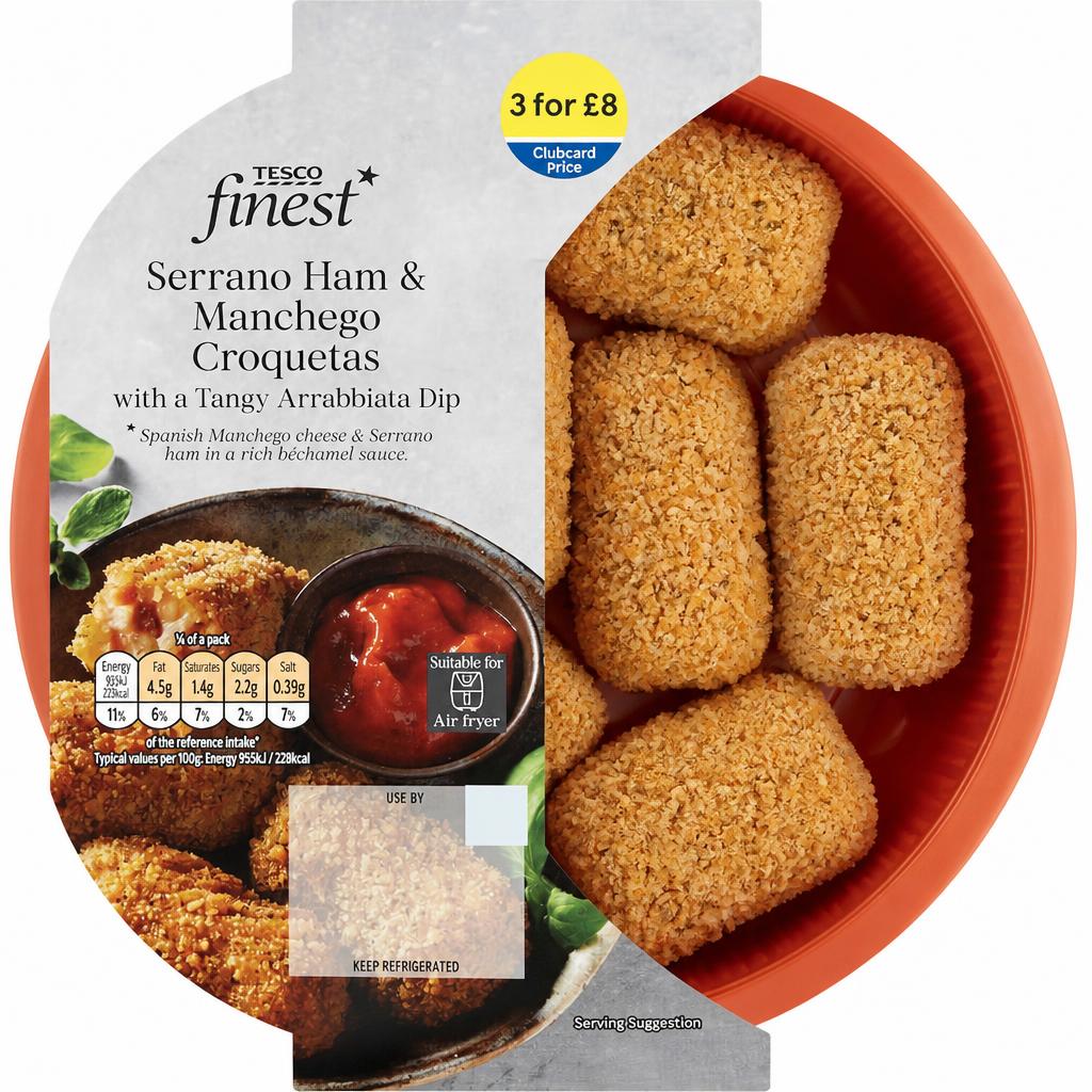 Tesco Finest Serrano Ham & Manchego Croquetas 240g