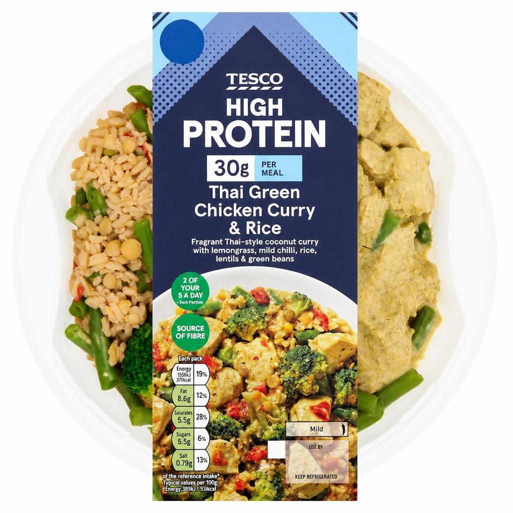 Tesco High Protein Thai Green Chicken Curry & Rice 400g