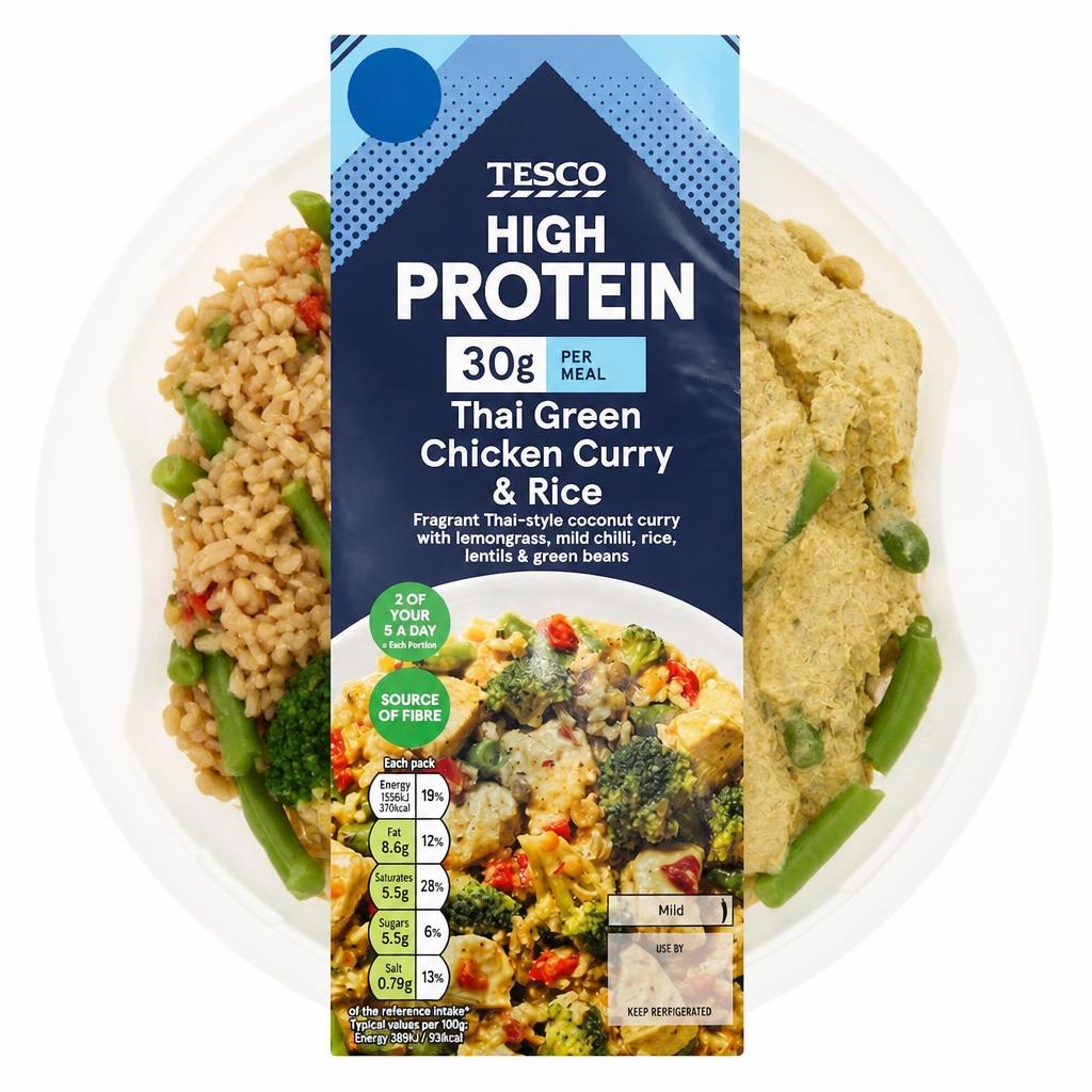 Tesco High Protein Thai Green Chicken Curry & Rice 400g