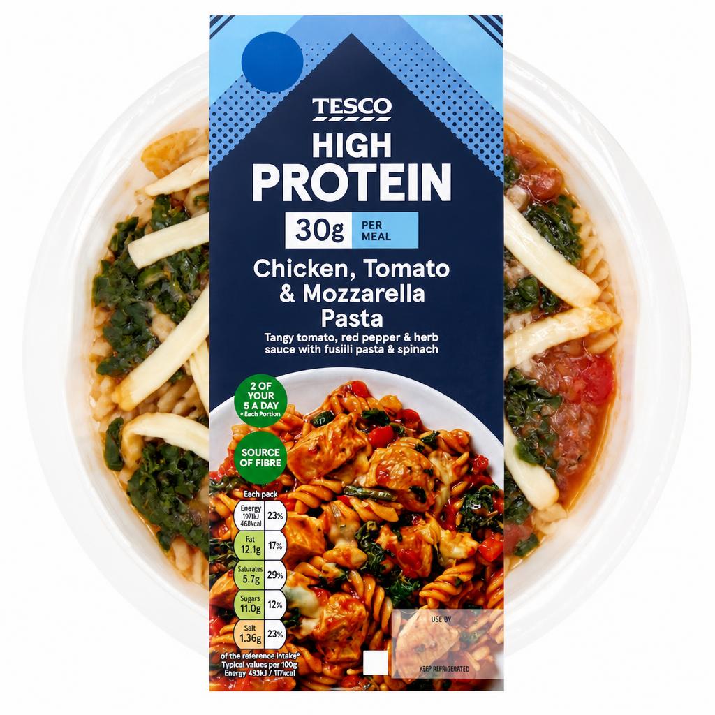 Tesco High Protein Chicken, Tomato & Mozzarella Pasta 400g