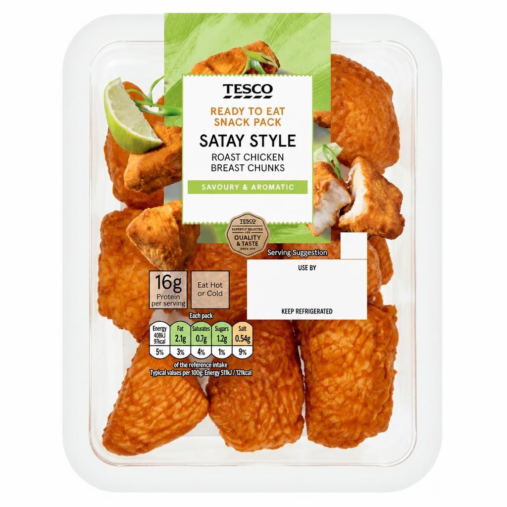Tesco Satay Style Roast Chicken Breast Chunks 80g