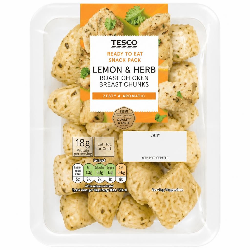 Tesco Lemon & Herb Roast Chicken Breast Chunks 80g