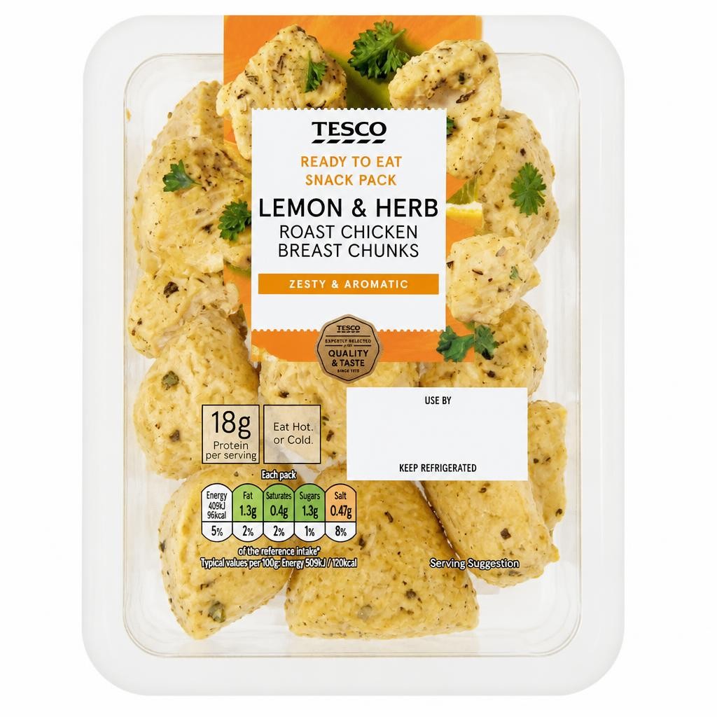 Tesco Lemon & Herb Roast Chicken Breast Chunks 80g