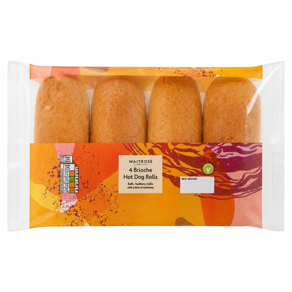 Waitrose 4 Brioche Hot Dog Rolls