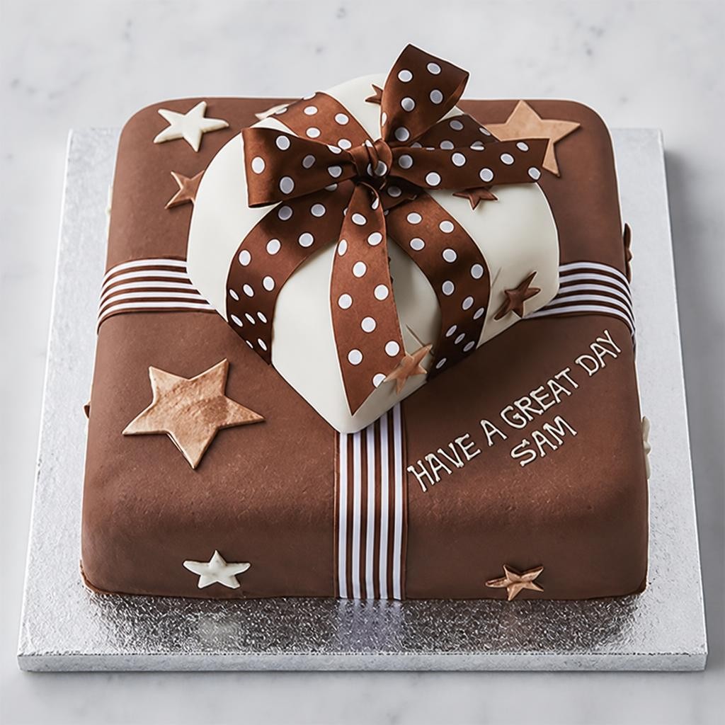 Two Tier Chocolate Parcel Cake